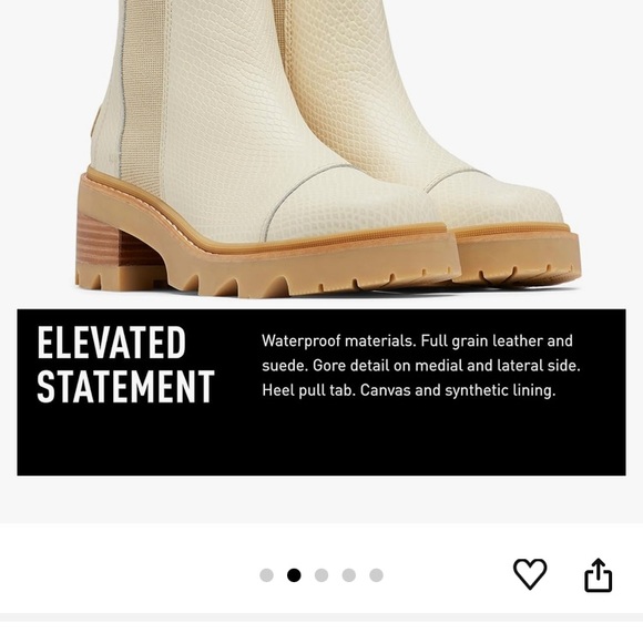 Sorel Joan Now Chelsea boot pull on size 9 cream snakeskin - Picture 12 of 16